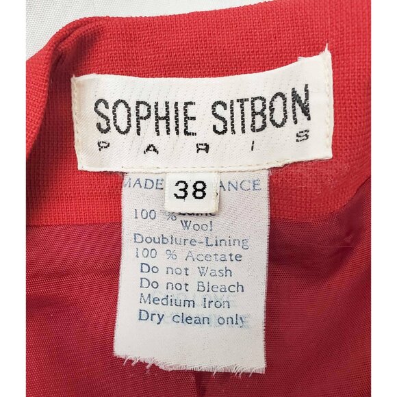 Sophie Sitbon Paris Womens Red Wool Finge Blazer Jacket Avant Gard COUTURE 38 - Picture 3 of 14